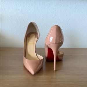 Christian Louboutin Blush Patent Leather Pointed-Toe Pumps